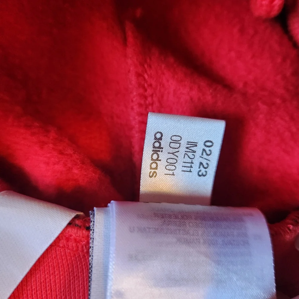 Adidas Originals 3-Stripes Joggers Red White XS Fleece Track Pants - Picture 9 of 9